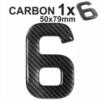 CARBON Number 6 3D gel number plates Domed Resin Digit Making DIY Registration UK REG