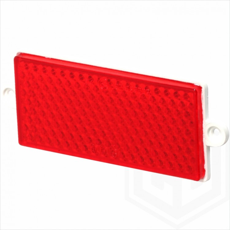 Red 96mm x 42mm Rectangular Screw On Car Trailer Caravan Rear Reflector with Two-Hole