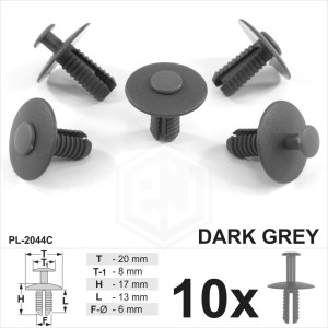 Dark Grey Plastic Fit Rivet Trim Clips Bumpers Arch covers Fits BMW