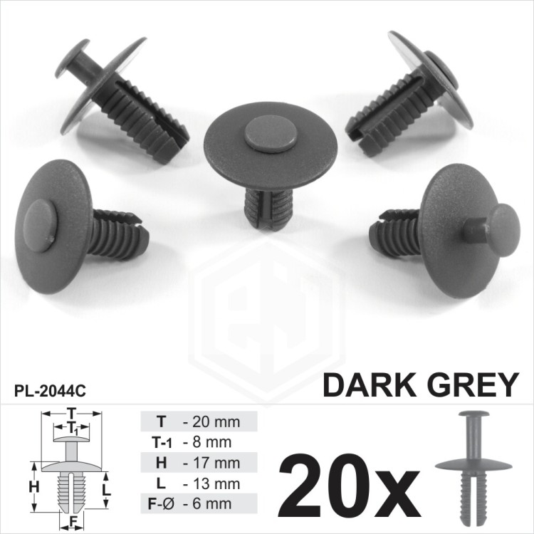 Dark Grey Plastic Fit Rivet Trim Clips Bumpers Arch covers Fits BMW