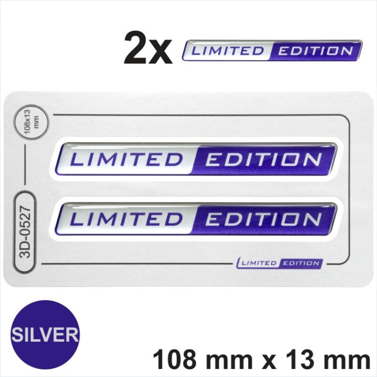 2x Limited Edition Blue 3D Domed Stickers Decal High Gloss Badge Emblem Car Moto