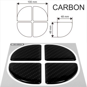 Carbon Car Door Protector Sticker Domed Resin Angle Corner Bumper Anti Collision