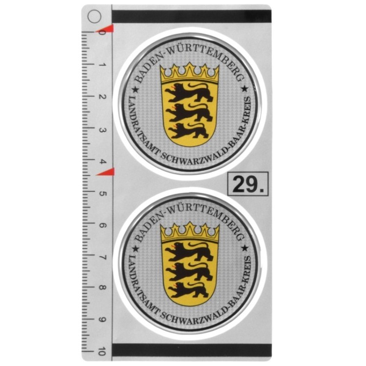 Baden-Württemberg Schwarzwald-Baar 45mm 3D Domed Badges Set of 2 Number Plates