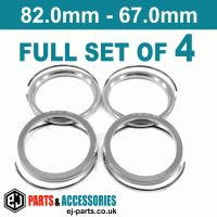 BBS Spigot Rings / 82.0mm - 67.0mm FULL SET OF (4) FOUR RINGS