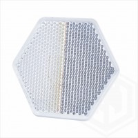 White Clear 75mm x 67 mm Hexagonal Stick On Self Adhesive Front Reflector Car Trailer Caravan