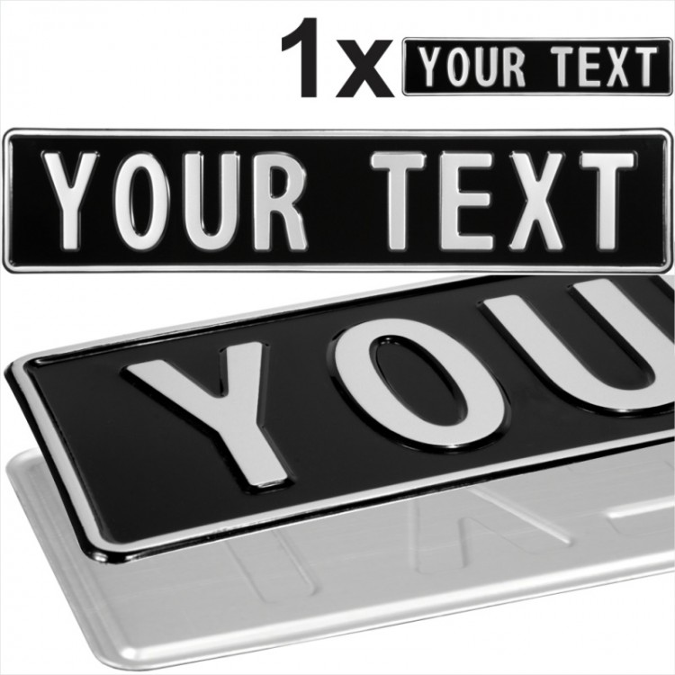 1x Norway Norwegian Style Font Black and silver Pressed Number Plate Novelty 520mm x 110mm