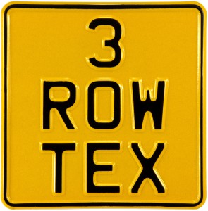 6.5x6.5 novelty yellow 3 row Kids Show car Motorcycle pressed metal number plate