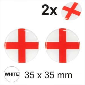 2x 35 mm Diameter Saint George's Cross flag Round Sticker Decal Gloss Domed Gel