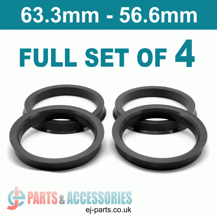 Spigot Rings / 63.3mm - 56.6mm FULL SET OF (4) FOUR RINGS