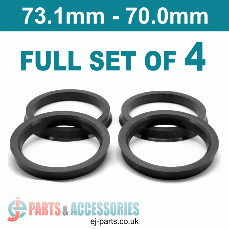 Spigot Rings / 73.1mm - 70.0mm FULL SET OF (4) FOUR RINGS