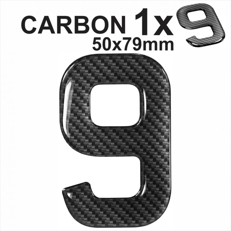 CARBON Number 9 3D gel number plates Domed Resin Digit Making DIY Registration UK REG