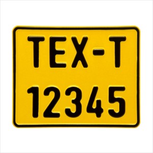 Irish Ireland font 7.5x6 Yellow 190x150 mm Single (1) personalised Toy Kids Car Motorcycle Pressed TEXT Novelty Plate
