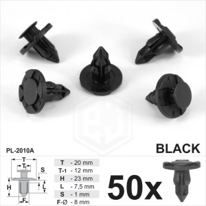 50x 8mm Honda Bumper Splash Guard Wheel Inner Arch Lining Wing Trim Rivet Clips