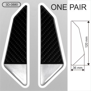 CARBON SILVER Sticker Domed Car Door Angle Corner Protector Anti Collision Trim