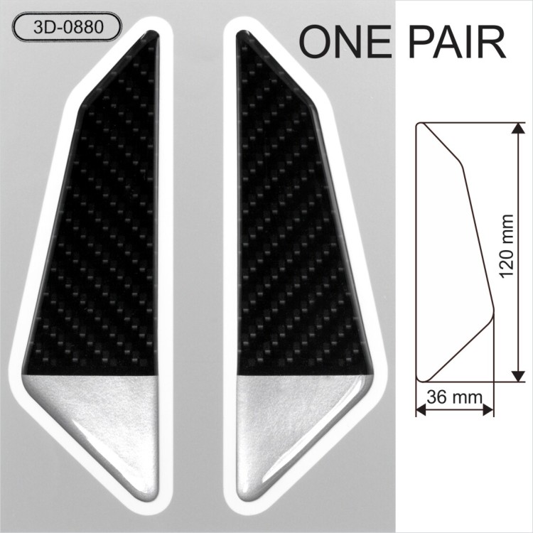 CARBON SILVER Sticker Domed Car Door Angle Corner Protector Anti Collision Trim
