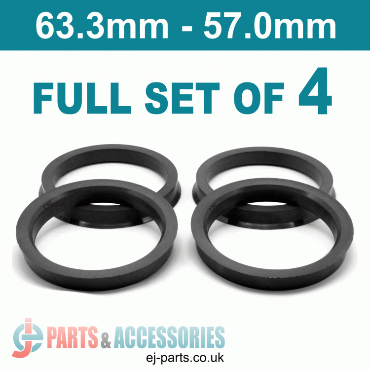 Spigot Rings / 63.3mm - 57.0mm FULL SET OF (4) FOUR RINGS