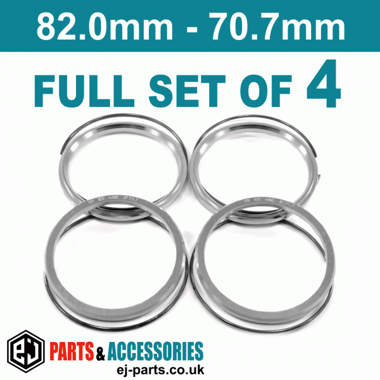 BBS Spigot Rings / 82.0mm - 70.7mm FULL SET OF (4) FOUR RINGS