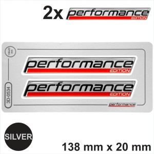 2x Performance Edition 3D Gel Domed Stickers Decal High Gloss Badge Car Van Moto