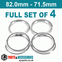 BBS Spigot Rings / 82.0mm - 71.5mm FULL SET OF (4) FOUR RINGS