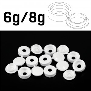 White Hinged Plastic Screw Cover Caps (Small, 6/8g) 4 PACK SIZES 