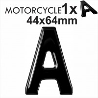 Letter A 3D Gel MOTORCYCLE MOTORBIKE BIKE number plates Black Domed Resin Making DIY Registration UK REG