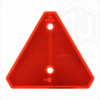 Red 150mm x 125mm Reflective Triangle Pointed Edges Removed Reflector For Trailer Caravan Gate Post