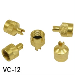 Brass Slotted Head Valve Stem Caps with Core Remover Tool for Car Motorcycle with Rubber Ring Seal