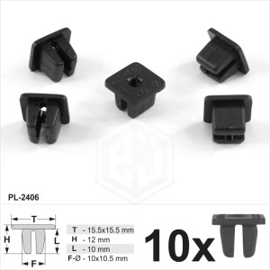 Screw Grommets Expanding Nuts Lock Moulding Clips Fits into 10mm Square Hole