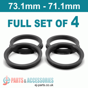 Spigot Rings / 73.1mm - 71.1mm FULL SET OF (4) FOUR RINGS Spigot Rings / 73.1mm - 71.1mm FULL SET OF (4) FOUR RINGS Hub Centric Rings  Alloy Wheels Spigot Rings (Centre Rings)