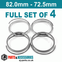 BBS 82.0-70.0 Spigot Rings FULL SET aluminium spacers Hub Rings for Alloy BBS wheels 