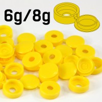 Yellow Hinged Plastic Screw Cover Caps (Small, 6/8g) 5 PACK SIZES