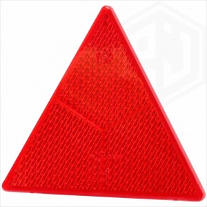 Red 158mm x 138mm Reflective Triangle For Trailer Caravan Gate Post Reflector with Rear Bolt Attachment