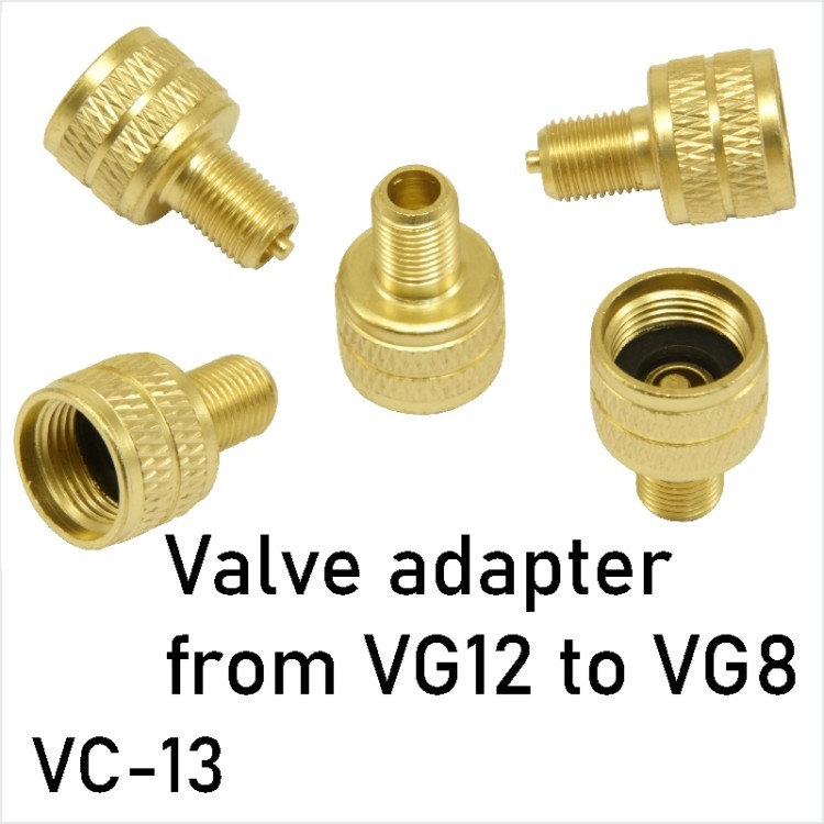 Brass 22mm Large Bore External Valve Adaptor from VG12 to VG8