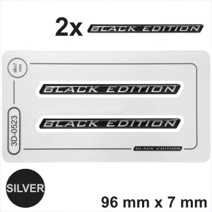 2x Small Black Edition 3D Domed Stickers Decal High Gloss Badge Emblem Car Moto