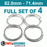BBS Spigot Rings / 82.0mm - 71.4mm FULL SET OF (4) FOUR RINGS
