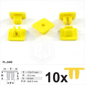 Screw Grommets Expanding Nuts Lock Yellow Clips Fits into 8mm Square Hole