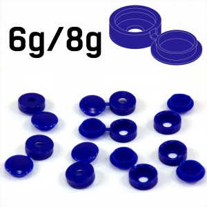 Blue Hinged Plastic Screw Cover Caps (Small, 6/8g) 4 PACK SIZES