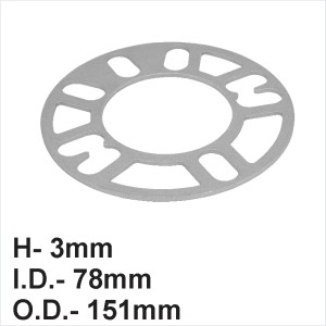 Universal Aluminium Wheel Spacers Shims 3mm 4 Or 5 Stud Pattern Adaptor