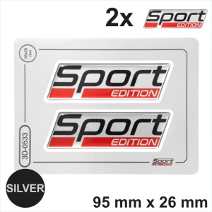 2x Sport Edition 3D Gel Domed Stickers Decal High Gloss Badge Emblem Car Moto