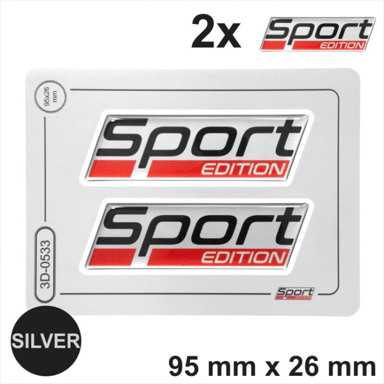 2x Sport Edition 3D Gel Domed Stickers Decal High Gloss Badge Emblem Car Moto