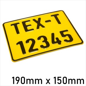 7.5x6 Yellow IRISH IRELAND age kids motorcycle Show pressed number plate metal