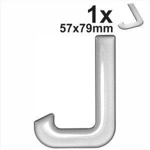 3d Gel Silver Letter J for Classic Black Number Plates Domed Resin Making DIY UK