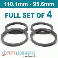 Spigot Rings / 110.1mm - 95.6mm FULL SET OF (4) FOUR RINGS