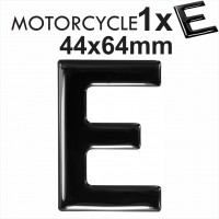 Letter E 3D Gel MOTORCYCLE MOTORBIKE BIKE number plates Black Domed Resin Making DIY Registration UK REG