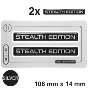 2x Stealth Edition 3D Domed Stickers Gel Decal High Gloss Badge Emblem Car Moto