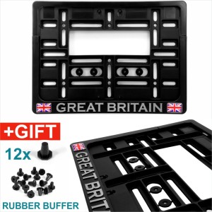 Square Number Plate Holder Surround 4x4 van caravan 11x8 Chrome GREAT BRITAIN UK