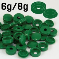Dark Green Hinged Plastic Screw Cover Caps (Small, 6/8g) 5 PACK SIZES
