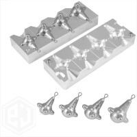 DIY Fishing Mould CNC Aluminium Pear Probe Marker Lead Weights 1.5<3oz 4-in-1 mold