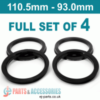 Spigot Rings / 110.5mm - 93.0mm FULL SET OF (4) FOUR RINGS