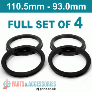 Spigot Rings / 110.5mm - 93.0mm FULL SET OF (4) FOUR RINGS Spigot Rings / 110.5mm - 93.0mm FULL SET OF (4) FOUR RINGS Hub Centric Rings  Alloy Wheels Spigot Rings (Centre Rings)
